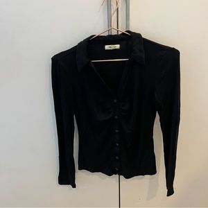 Madewell ribbed polo in black - size S - worn once